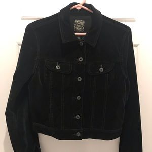 Lucky Brand Jacket: Black Velvet Large